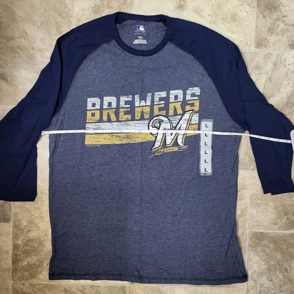 New Milwaukee Brewers L Raglan tee - Picture 2 of 4